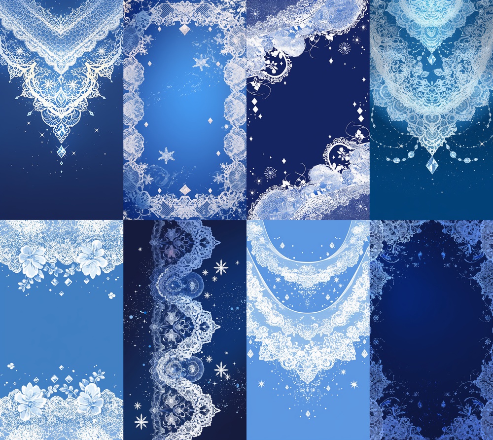 白レースとダイヤモンド 縦型 スマホ 背景 24枚