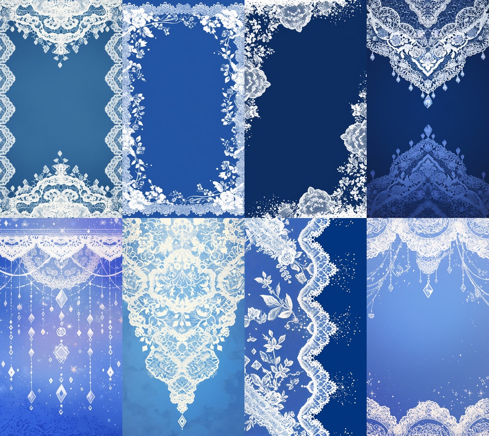 白レースとダイヤモンド 縦型 スマホ 背景 24枚