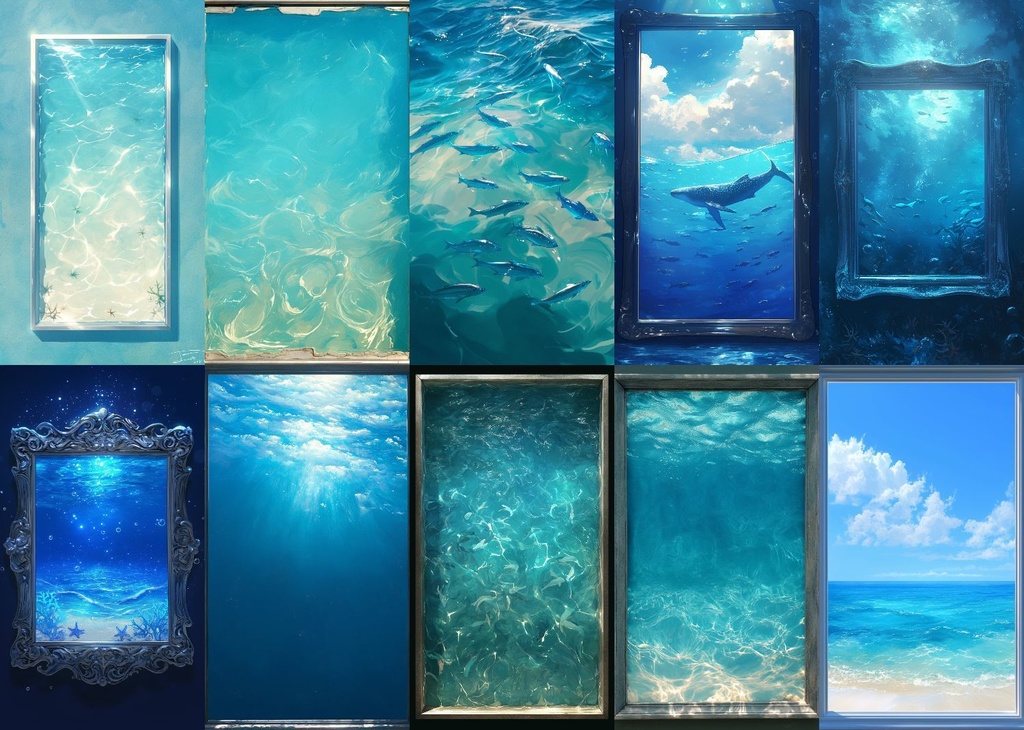 海とフレーム 縦型 スマホ 背景 25枚