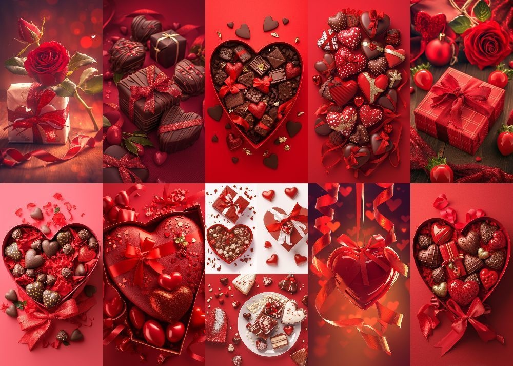 バレンタインデー背景 100枚 スマホ 縦画面