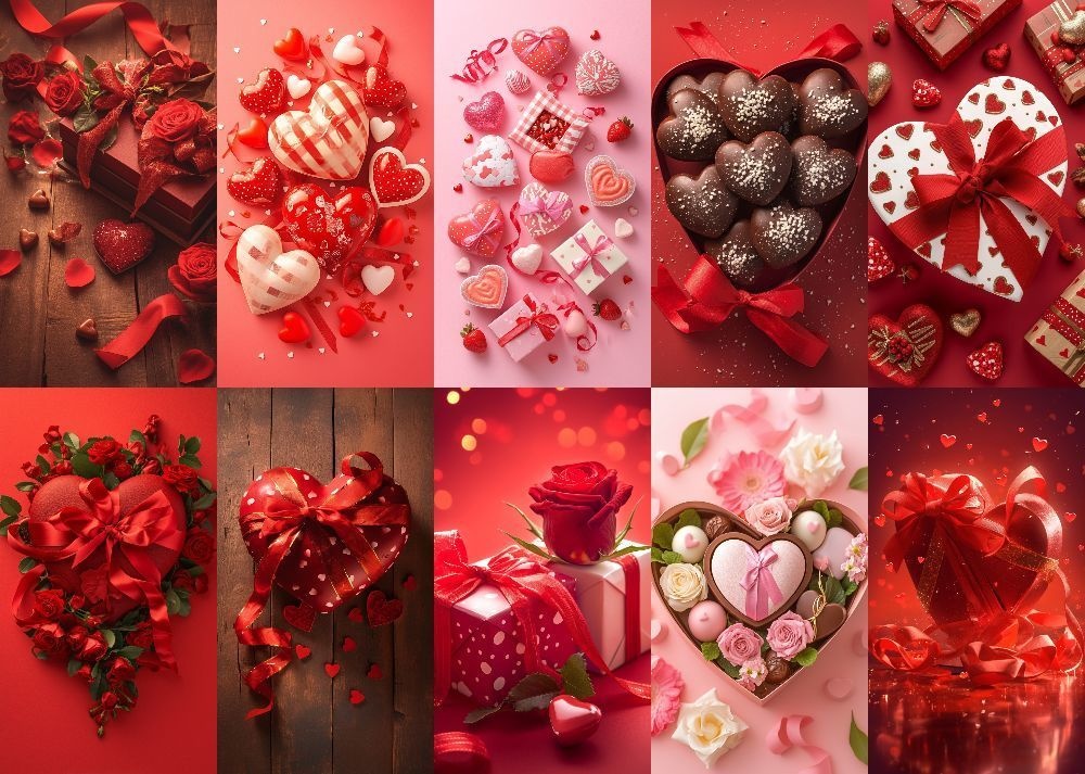 バレンタインデー背景 100枚 スマホ 縦画面