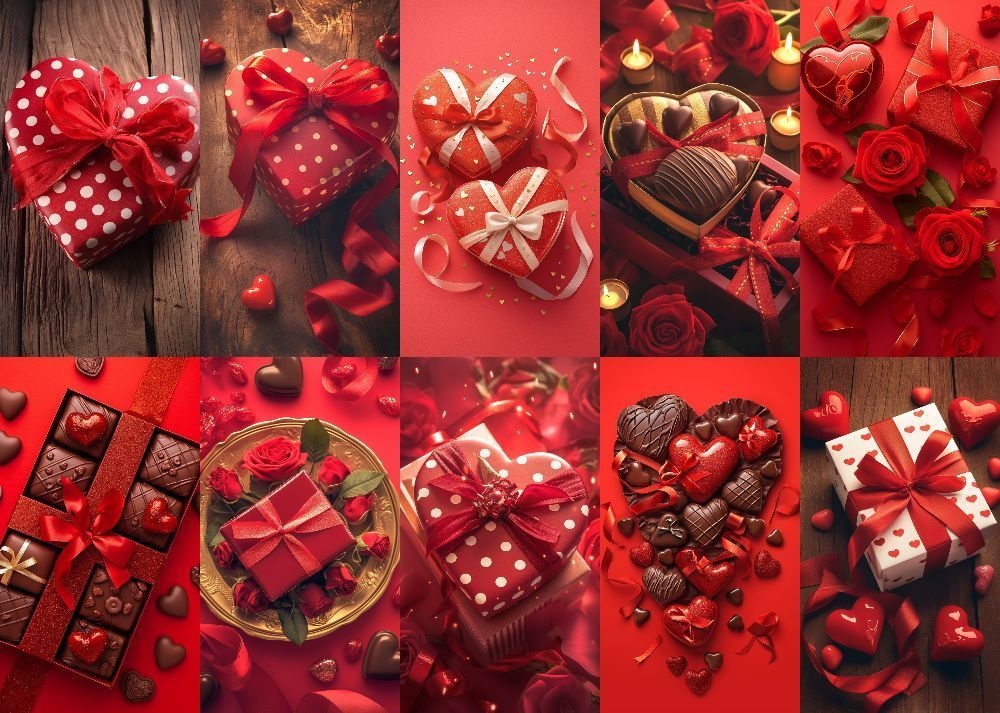 バレンタインデー背景 100枚 スマホ 縦画面