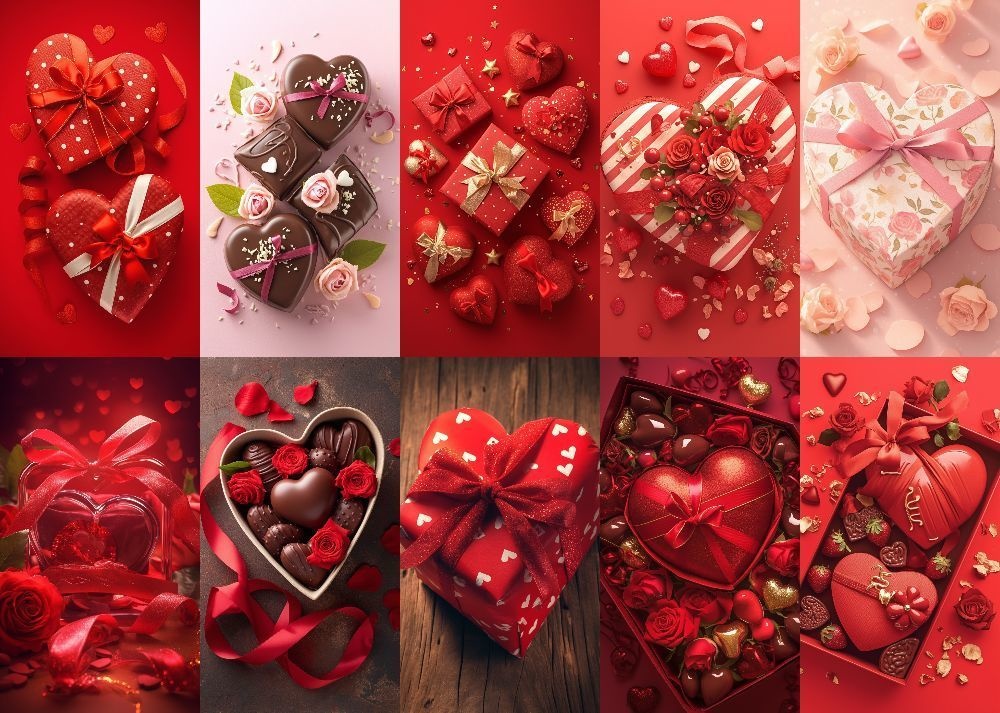 バレンタインデー背景 100枚 スマホ 縦画面