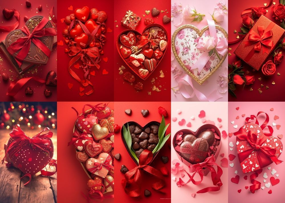 バレンタインデー背景 100枚 スマホ 縦画面