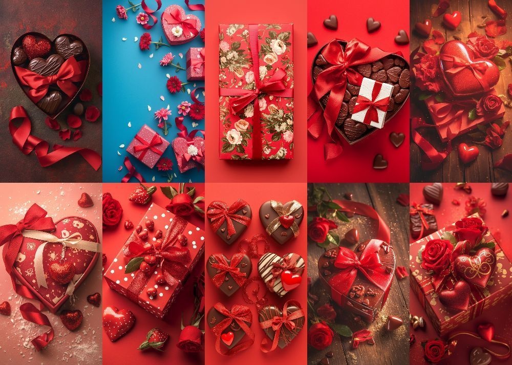 バレンタインデー背景 100枚 スマホ 縦画面