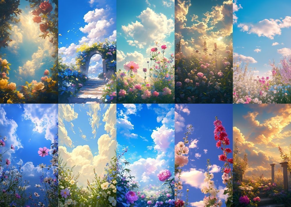 庭園の花 縦型 スマホ 背景 112枚