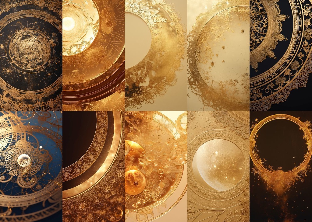 金色サークル 縦型 スマホ 背景 24枚