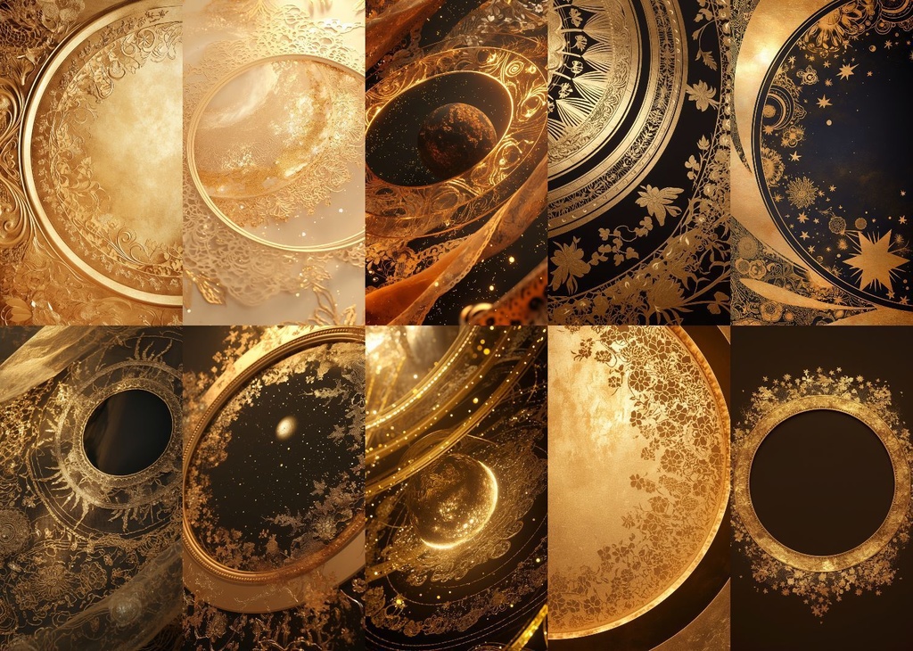 金色サークル 縦型 スマホ 背景 24枚