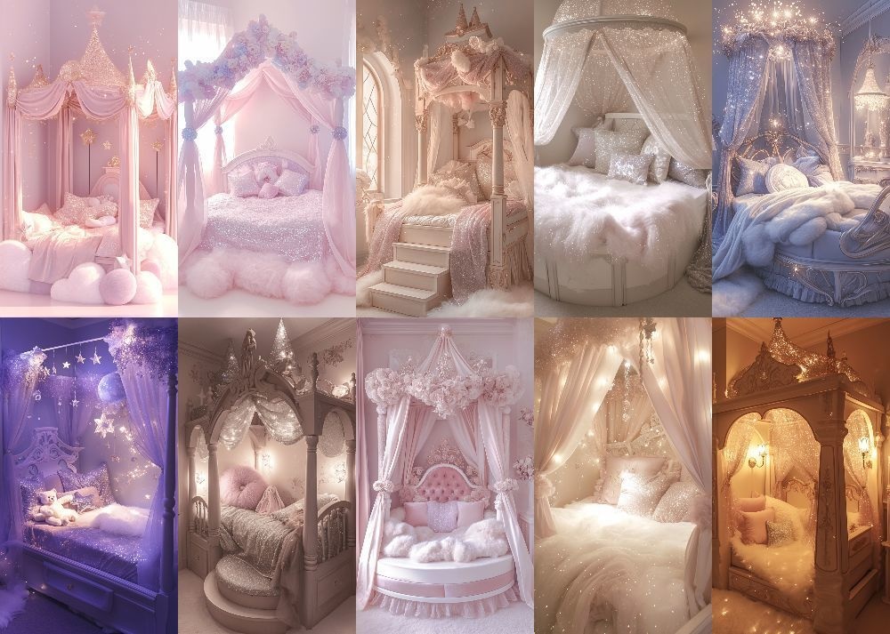 プリンセスベッド 背景 110枚 スマホ 縦画面