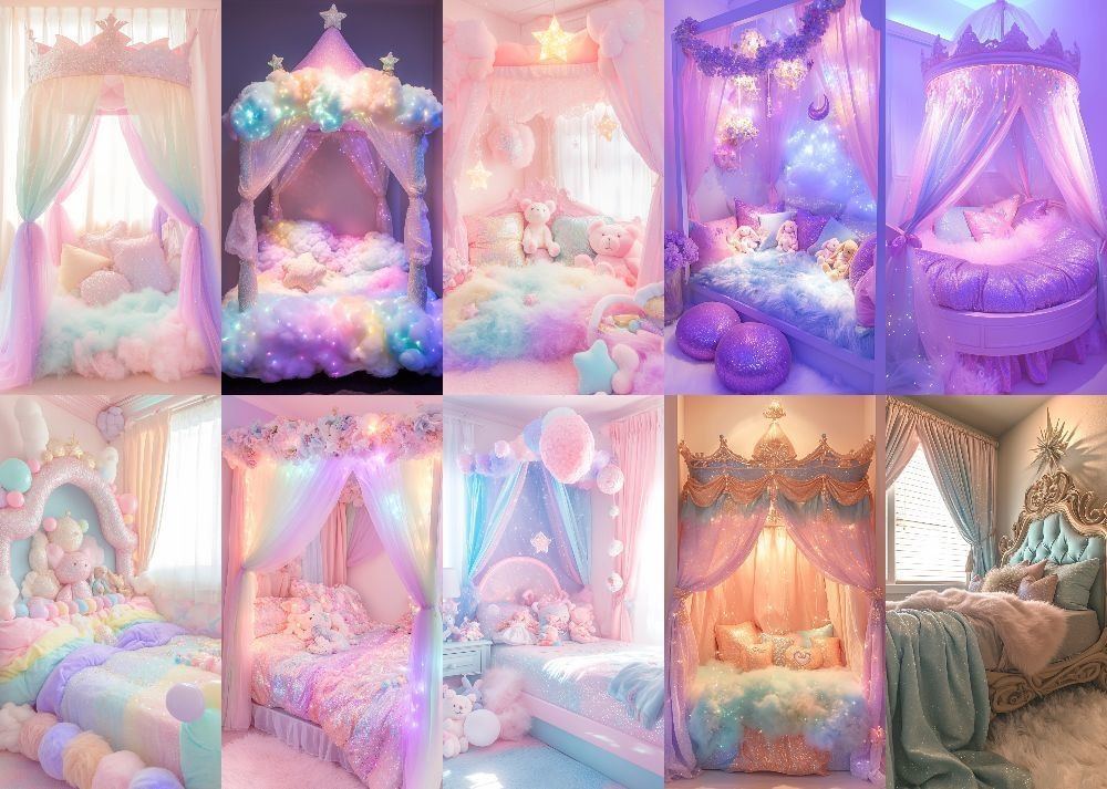 プリンセスベッド 背景 110枚 スマホ 縦画面