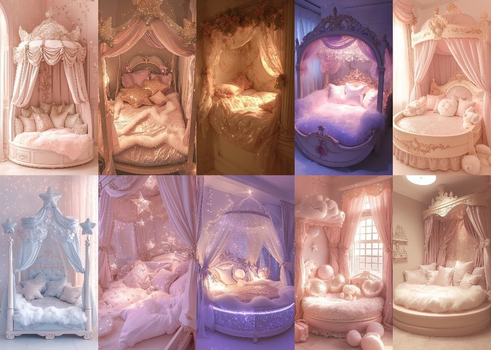 プリンセスベッド 背景 110枚 スマホ 縦画面