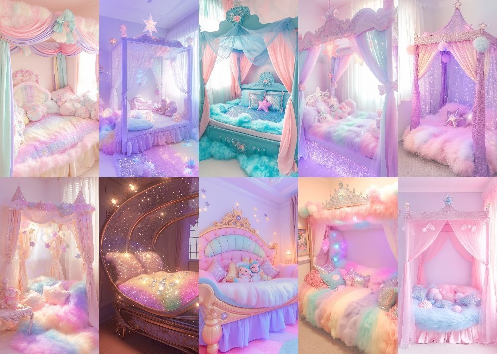 プリンセスベッド 背景 110枚 スマホ 縦画面