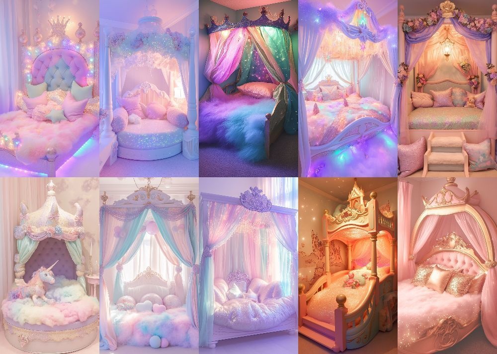 プリンセスベッド 背景 110枚 スマホ 縦画面