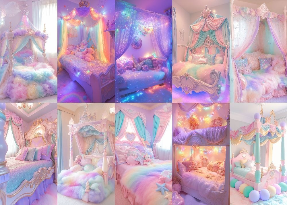 プリンセスベッド 背景 110枚 スマホ 縦画面