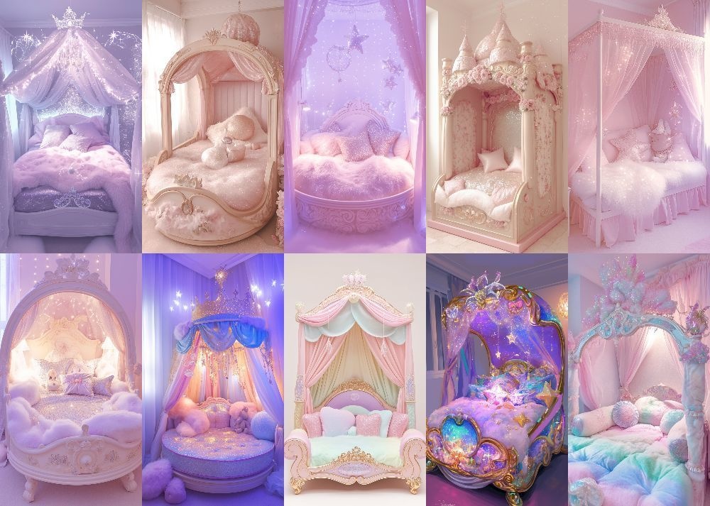 プリンセスベッド 背景 110枚 スマホ 縦画面