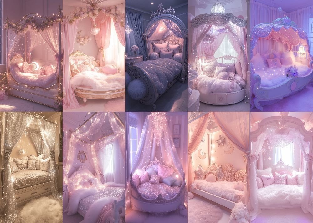 プリンセスベッド 背景 110枚 スマホ 縦画面