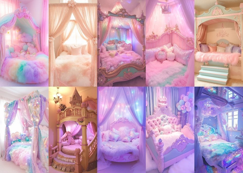 プリンセスベッド 背景 110枚 スマホ 縦画面