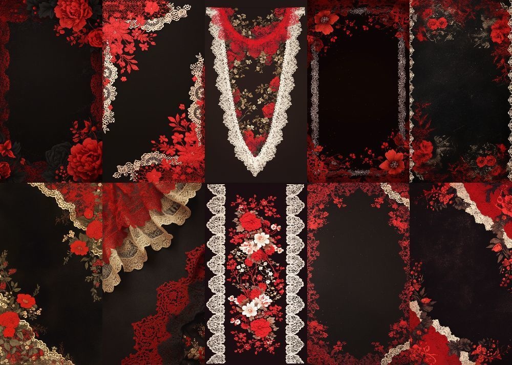 ゴスロリ 背景 黒地 9:16 153枚 スマホ 縦画面