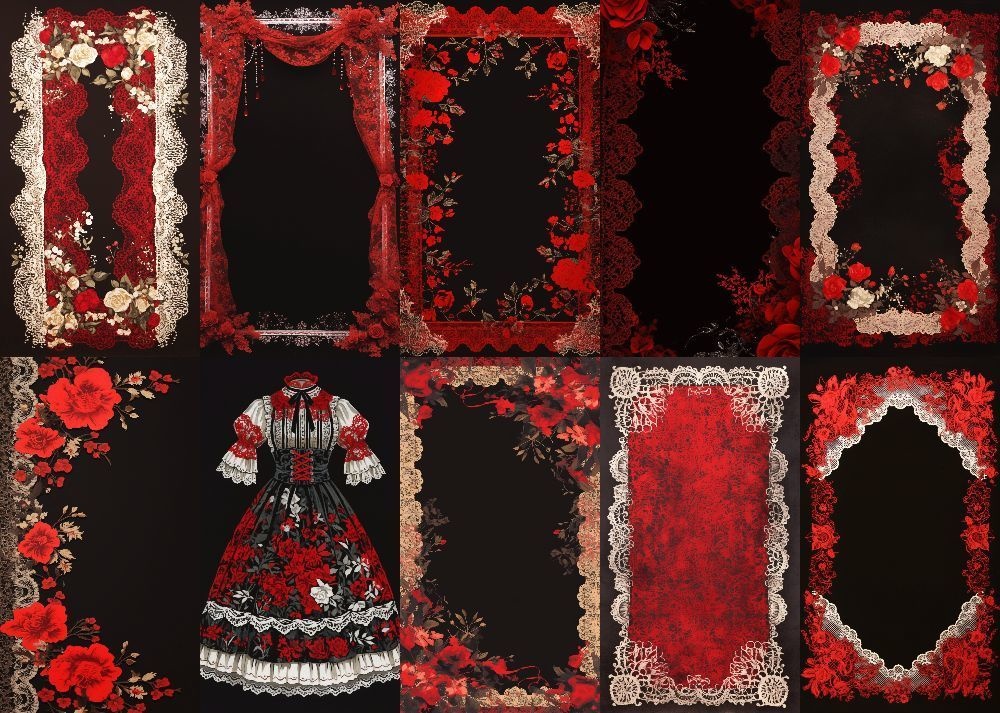 ゴスロリ 背景 黒地 9:16 153枚 スマホ 縦画面