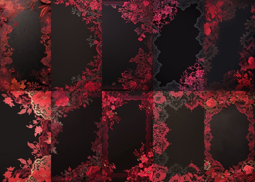 ゴスロリ 背景 黒地 9:16 153枚 スマホ 縦画面