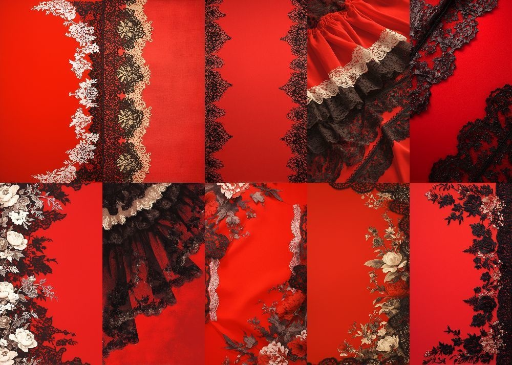 ゴスロリ 背景 赤地 9:16 156枚 スマホ 縦画面