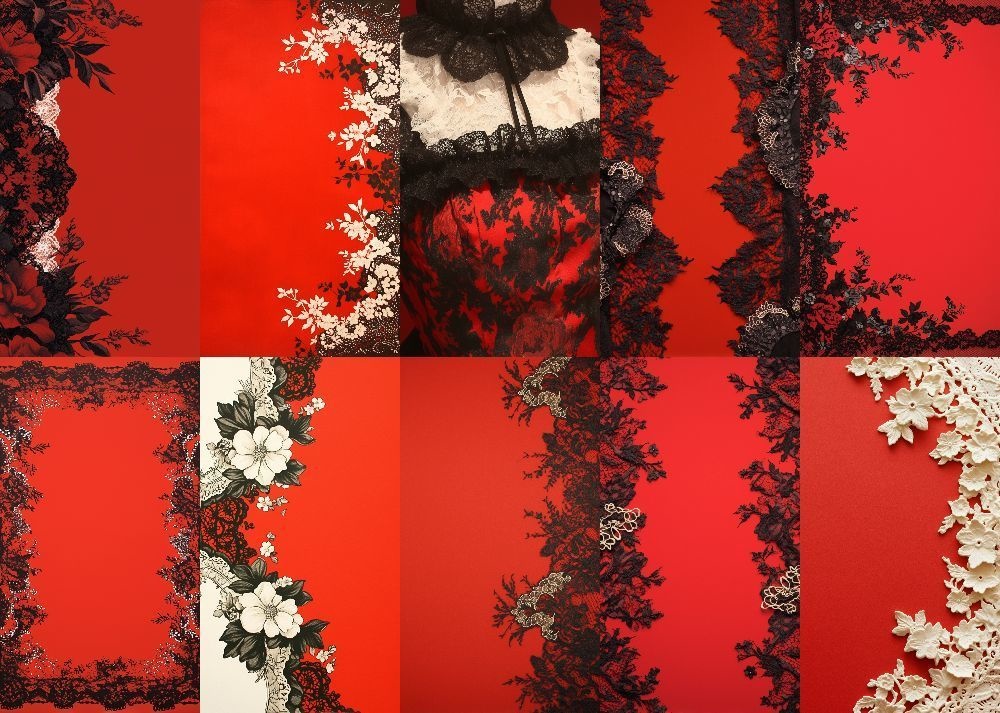 ゴスロリ 背景 赤地 9:16 156枚 スマホ 縦画面