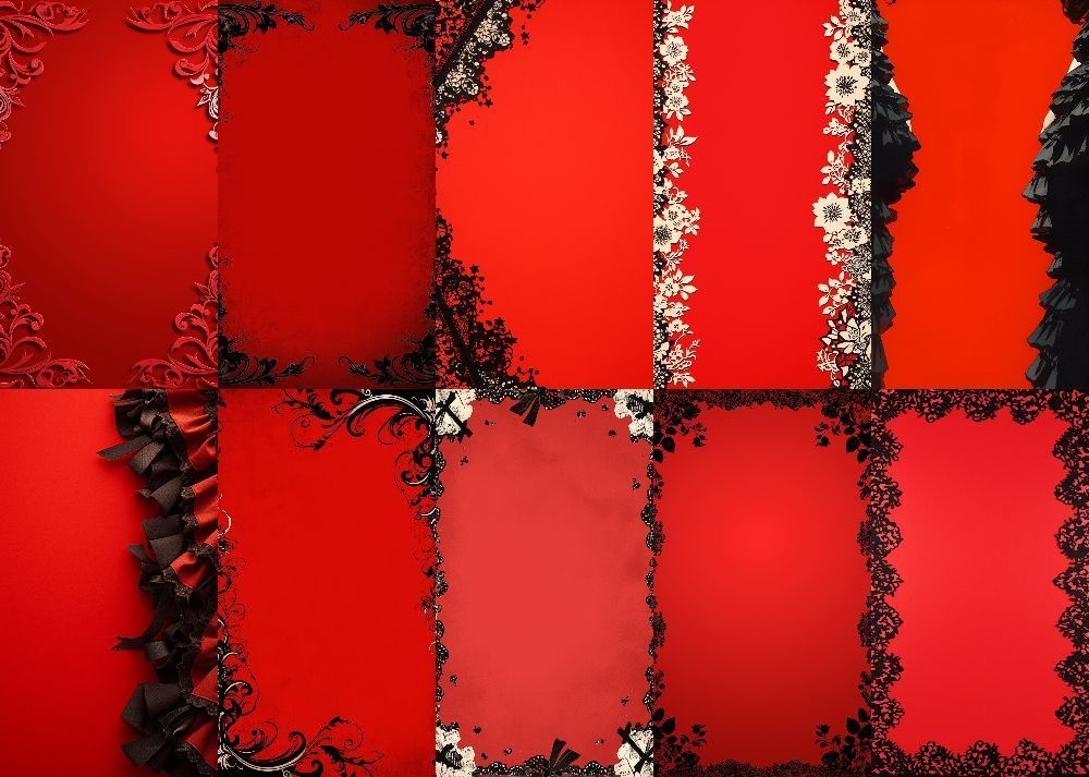 ゴスロリ 背景 赤地 9:16 156枚 スマホ 縦画面