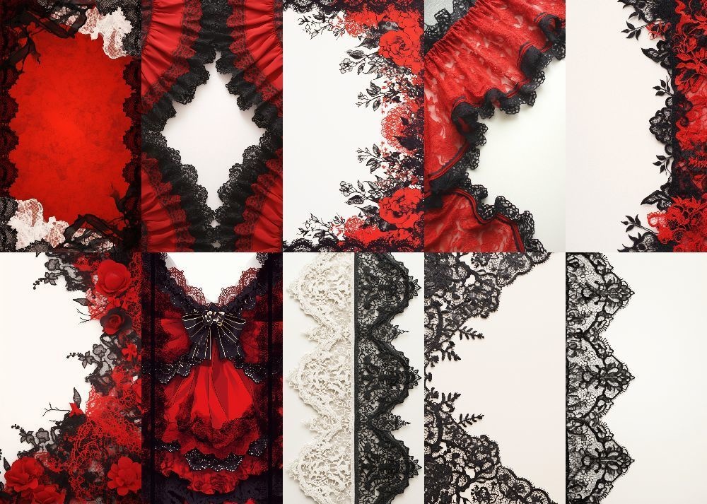 ゴスロリ 背景 白地 9:16 157枚 スマホ 縦画面