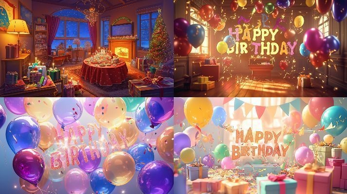 誕生日 背景 16:9 64枚 PC 横画面