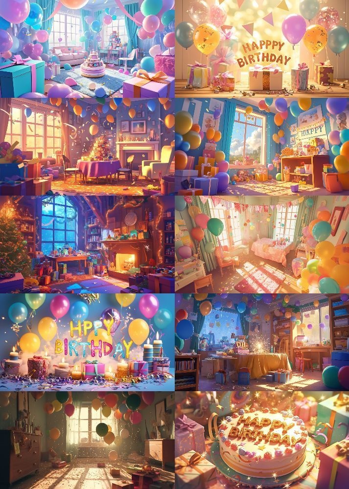 誕生日 背景 16:9 64枚 PC 横画面