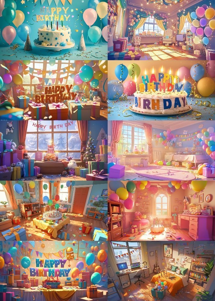 誕生日 背景 16:9 64枚 PC 横画面