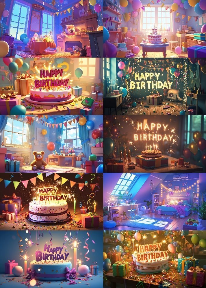 誕生日 背景 16:9 64枚 PC 横画面