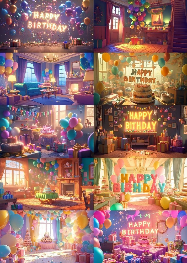 誕生日 背景 16:9 64枚 PC 横画面