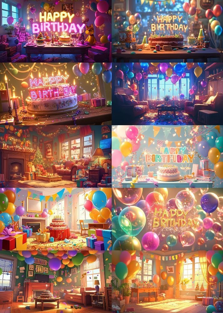 誕生日 背景 16:9 64枚 PC 横画面