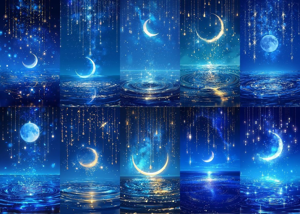 月の雫 背景 9:16 124枚 スマホ 縦画面