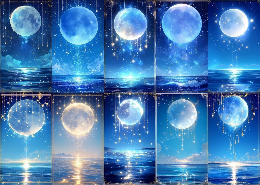 月の雫 背景 9:16 124枚 スマホ 縦画面