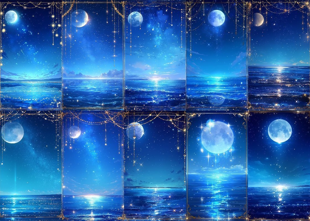 月の雫 背景 9:16 124枚 スマホ 縦画面