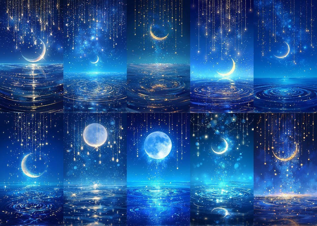 月の雫 背景 9:16 124枚 スマホ 縦画面