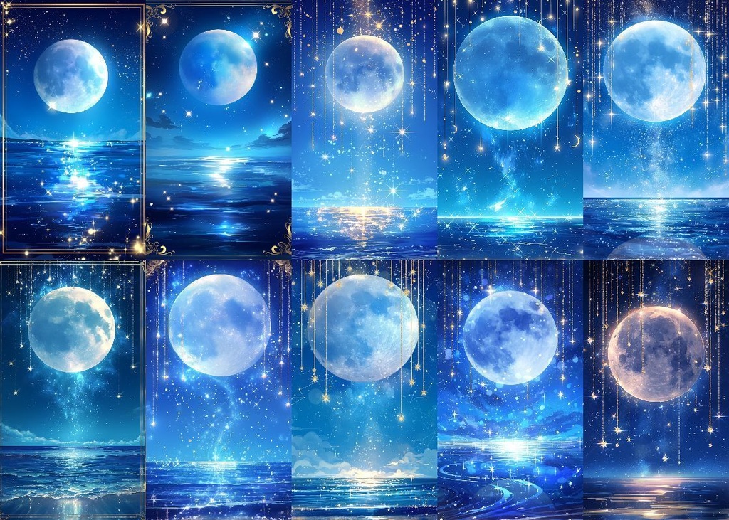 月の雫 背景 9:16 124枚 スマホ 縦画面