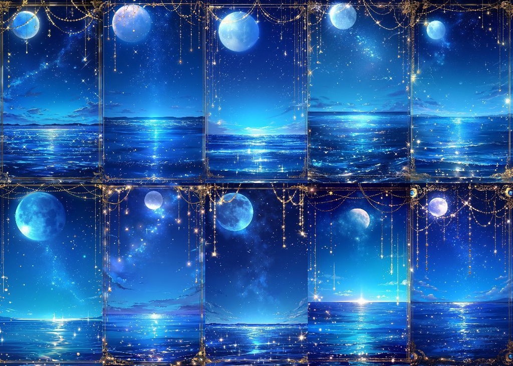 月の雫 背景 9:16 124枚 スマホ 縦画面