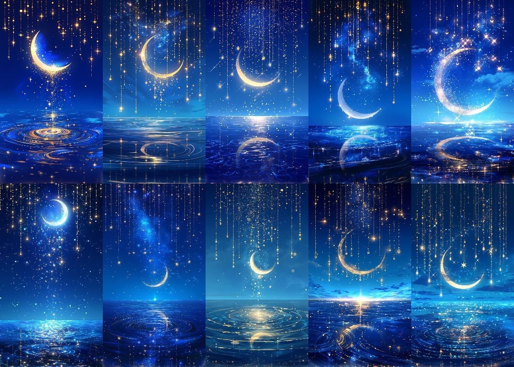 月の雫 背景 9:16 124枚 スマホ 縦画面