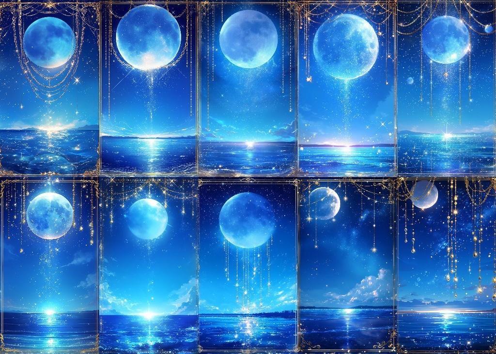 月の雫 背景 9:16 124枚 スマホ 縦画面