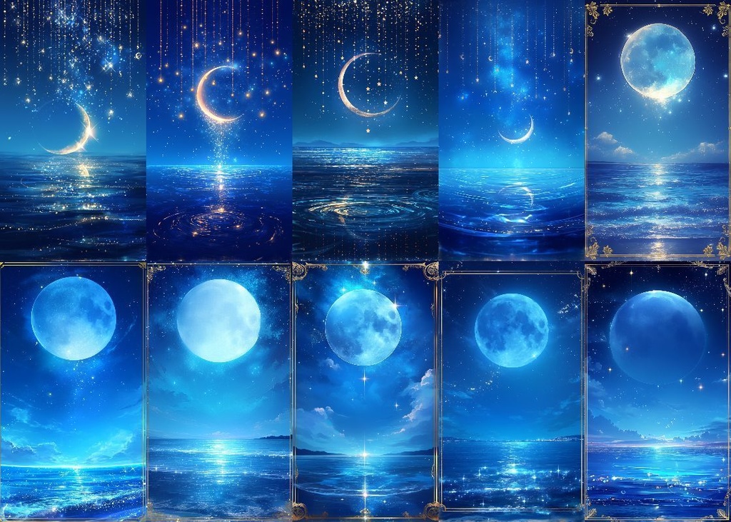 月の雫 背景 9:16 124枚 スマホ 縦画面