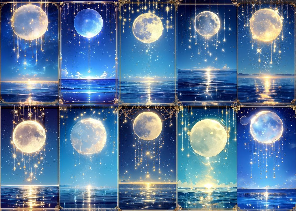 月の雫 背景 9:16 124枚 スマホ 縦画面