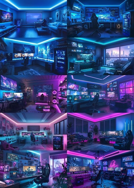 ゲーミングルーム 背景  16:9 96枚 PC 横画面