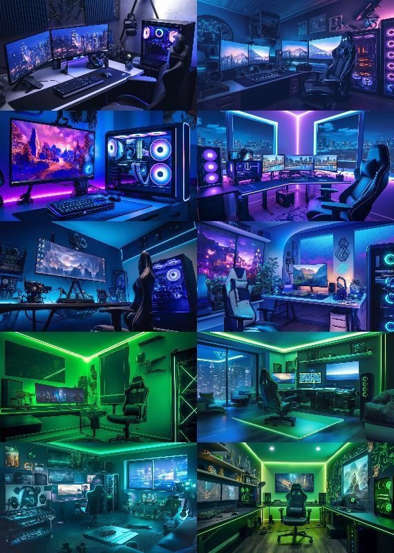 ゲーミングルーム 背景  16:9 96枚 PC 横画面
