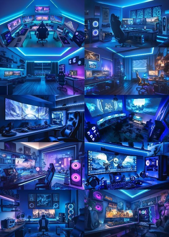 ゲーミングルーム 背景  16:9 96枚 PC 横画面