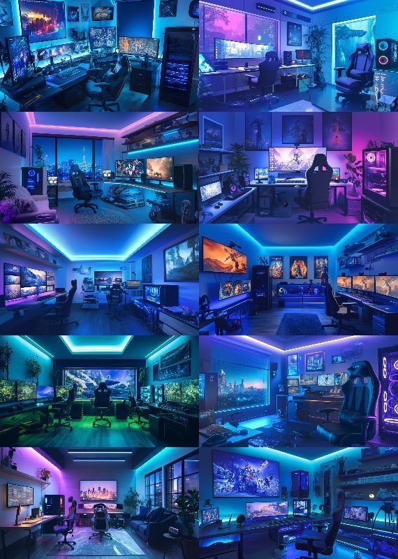 ゲーミングルーム 背景  16:9 96枚 PC 横画面