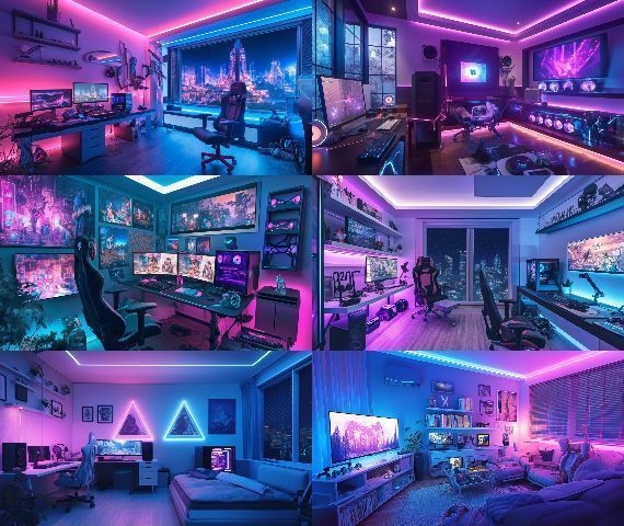 ゲーミングルーム 背景  16:9 96枚 PC 横画面