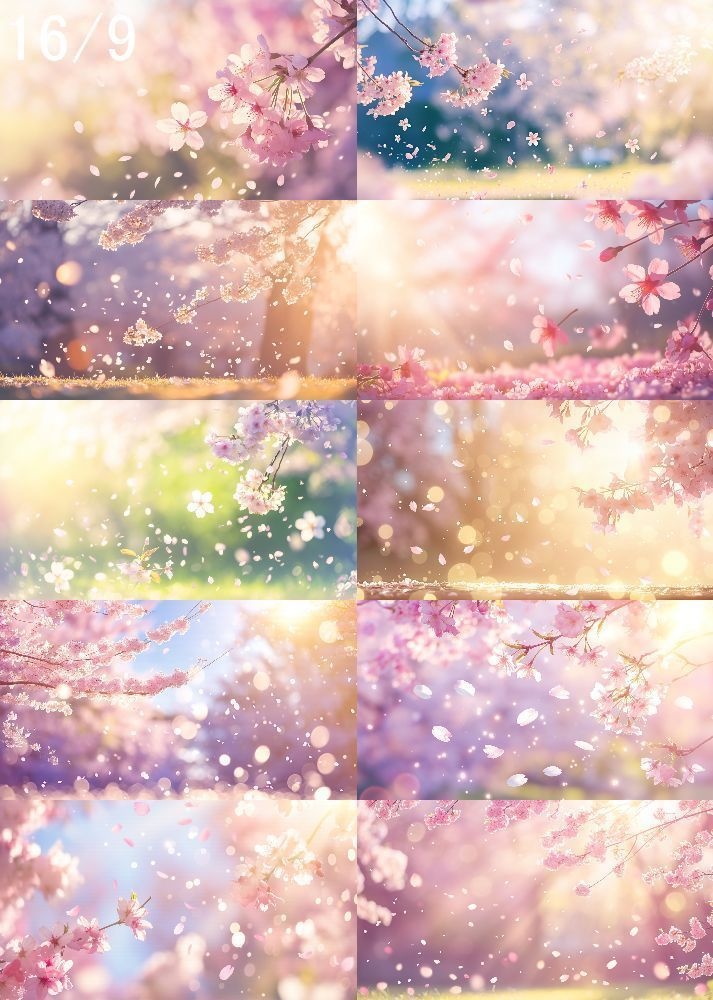 桜吹雪 背景 16:9 140枚 PC 横画面